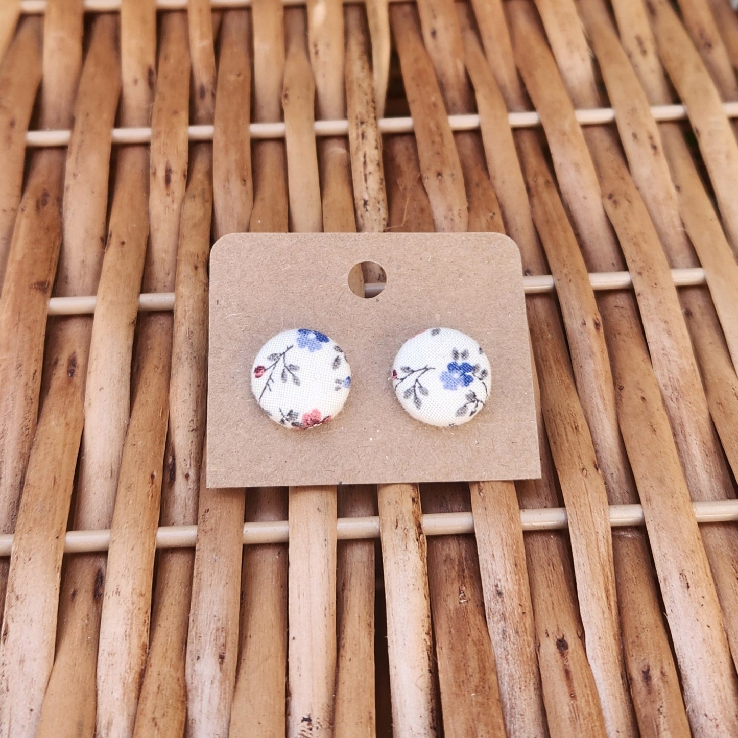Floral - Button Earring