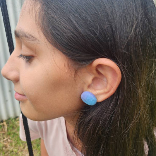 Black & White Polka Dots - Button Earring