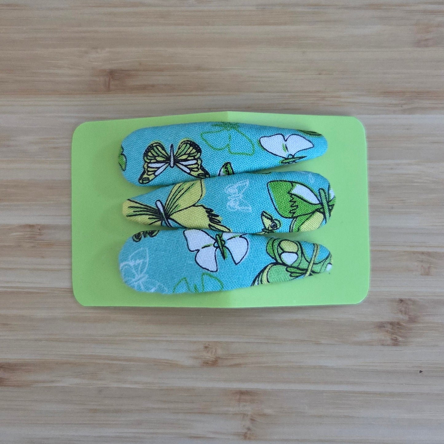 Green Butterflies Snap Hair Clips (5cm)