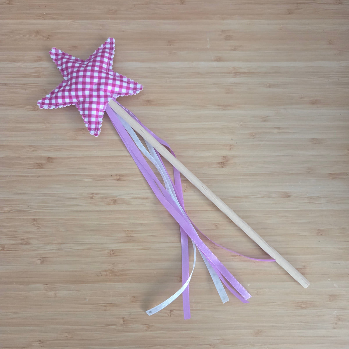 Dark Pink Gingham Magic Wand