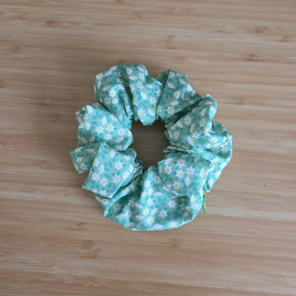 Green Floral - Zip & Stash Scrunchie