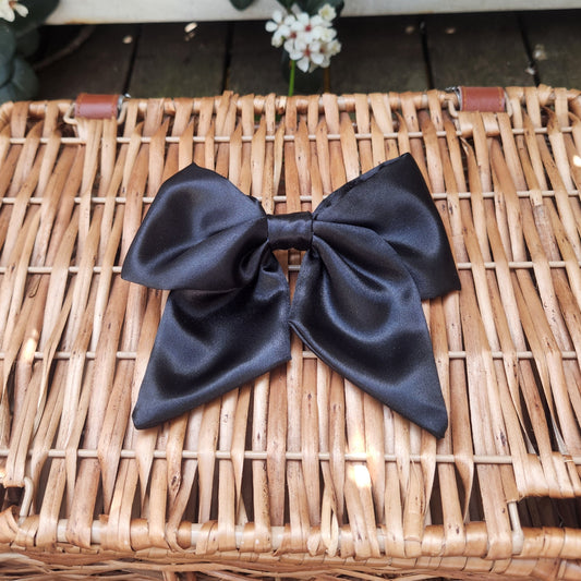 Black - Sailor Bow - Satin