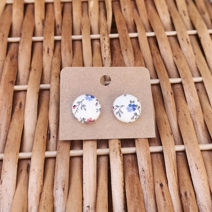 Floral - Button Earring