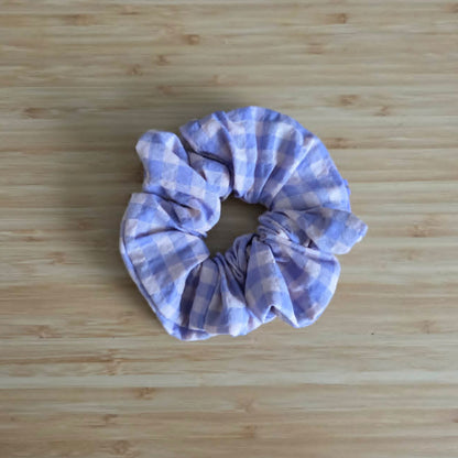 Lavender Gingham - Zip & Stash Scrunchie