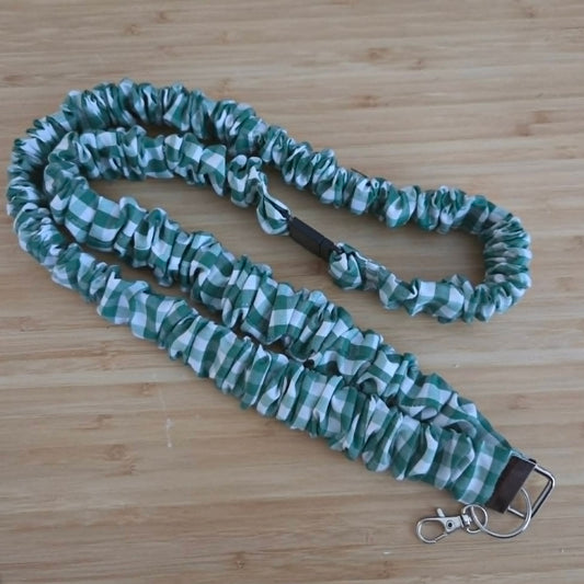 Green Gingham - Scrunchie Lanyard