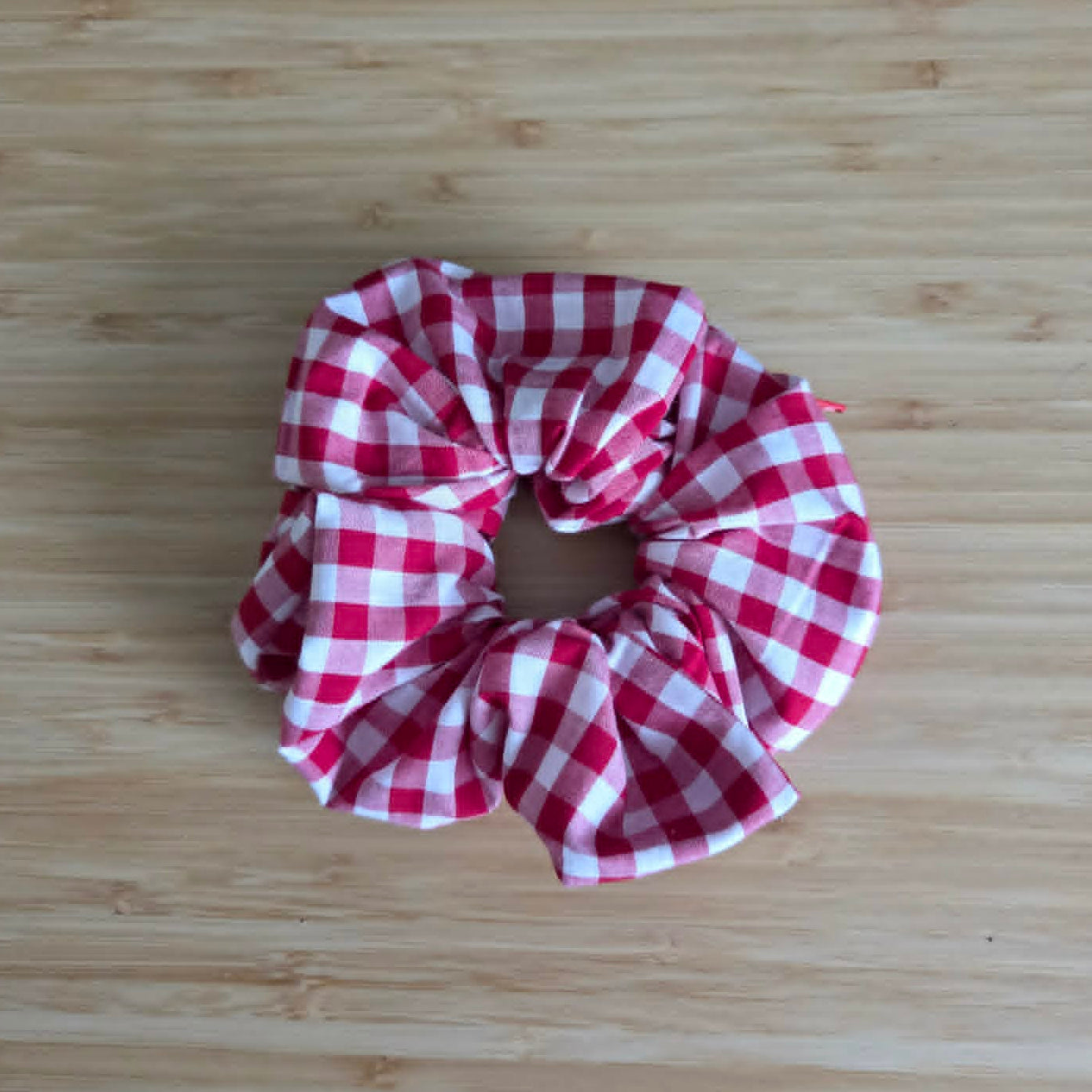 Red Gingham- Zip & Stash Scrunchie