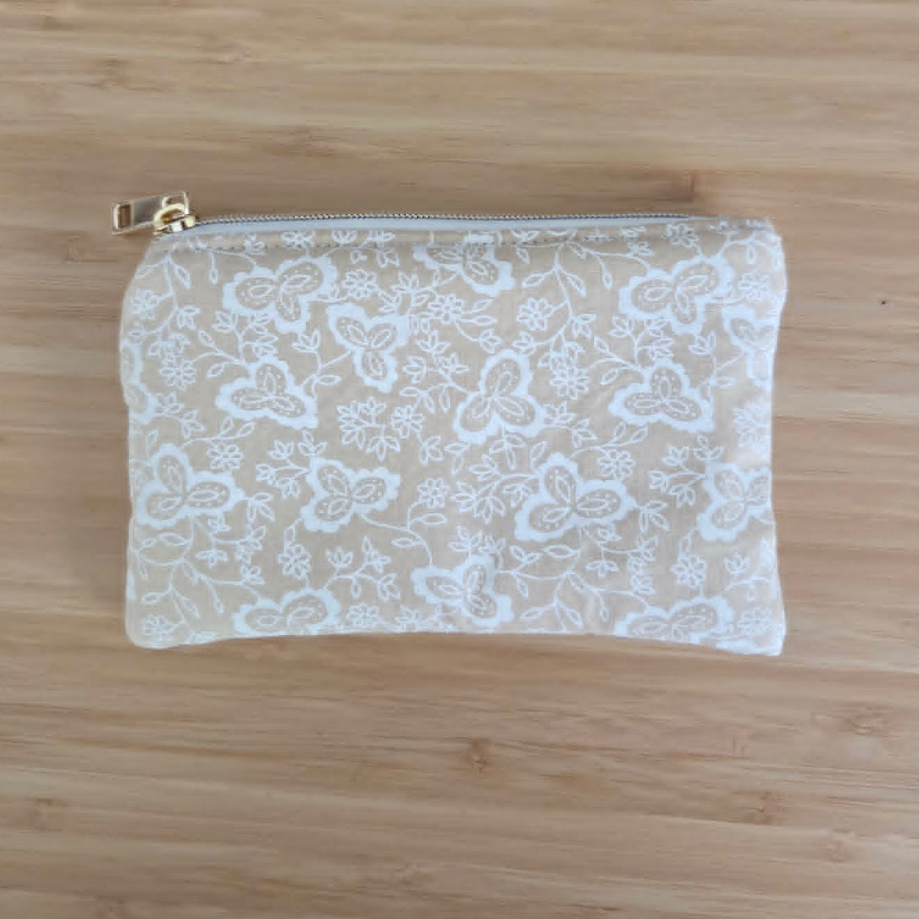 Cream floral - Coin Purse