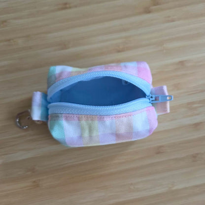 Miniature Boxy Bag Keychain - Pastel Rainbow Gingham
