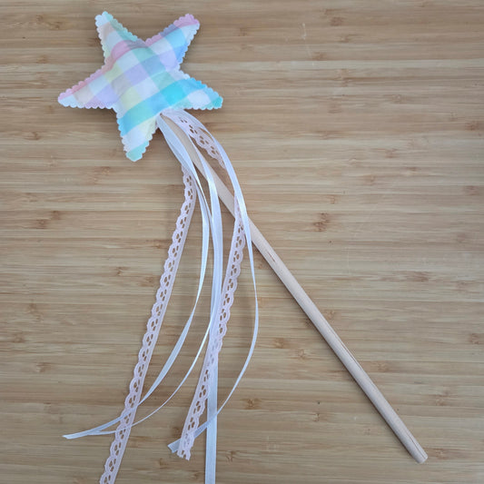 Rainbow Gingham Magic Wand
