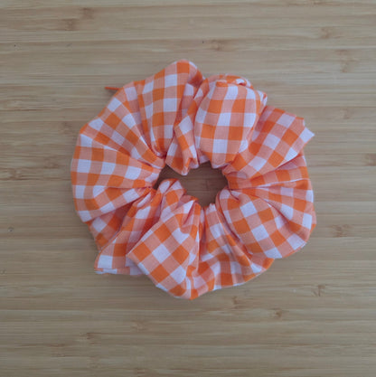 Orange Gingham  - Jumbo, Zip & Stash Scrunchie