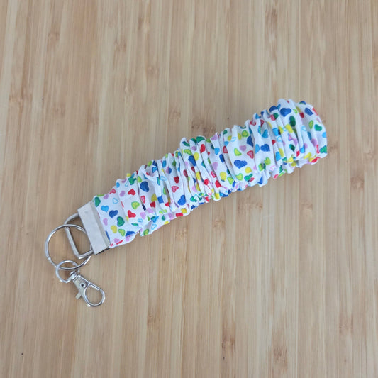 Hearts - Scrunchie Wristlet Keychain