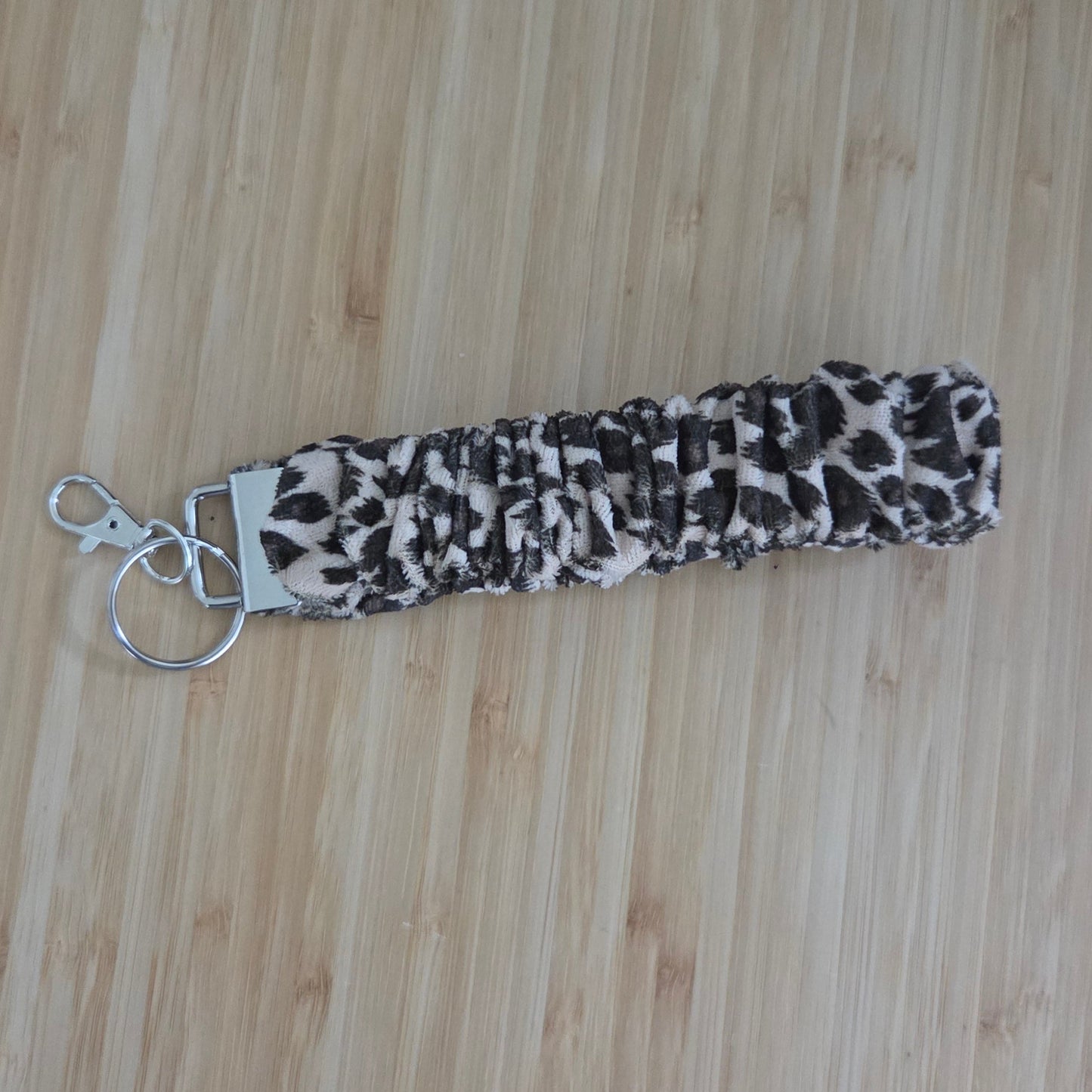 Velvet Leopard - Scrunchie Wristlet Keychain
