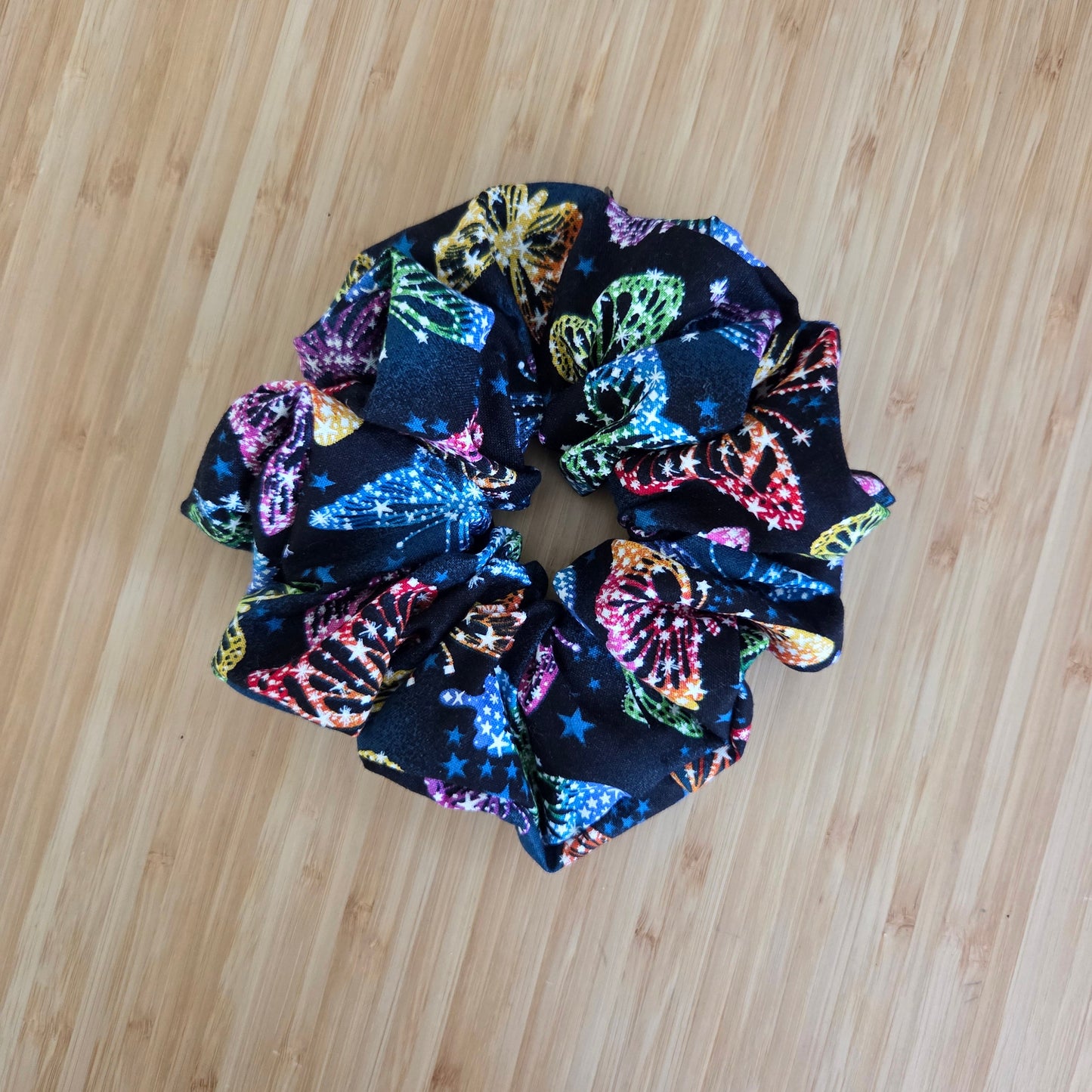 Starry Night Butterflies  - Jumbo, Zip & Stash Scrunchie