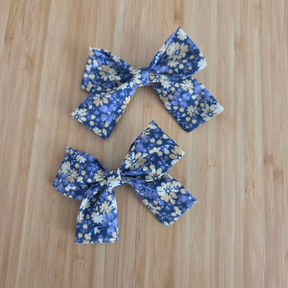 Blue Floral Boutique Bow Set (2 Pack)