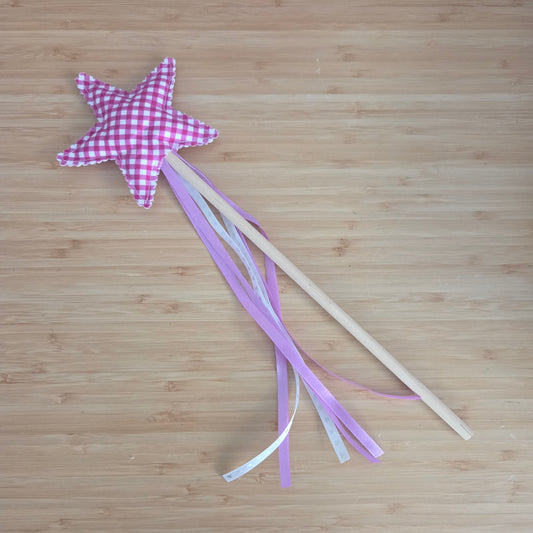 Dark Pink Gingham Magic Wand