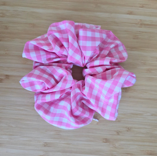 Pink Gingham - Jumbo, Zip & Stash Scrunchie (Copy)