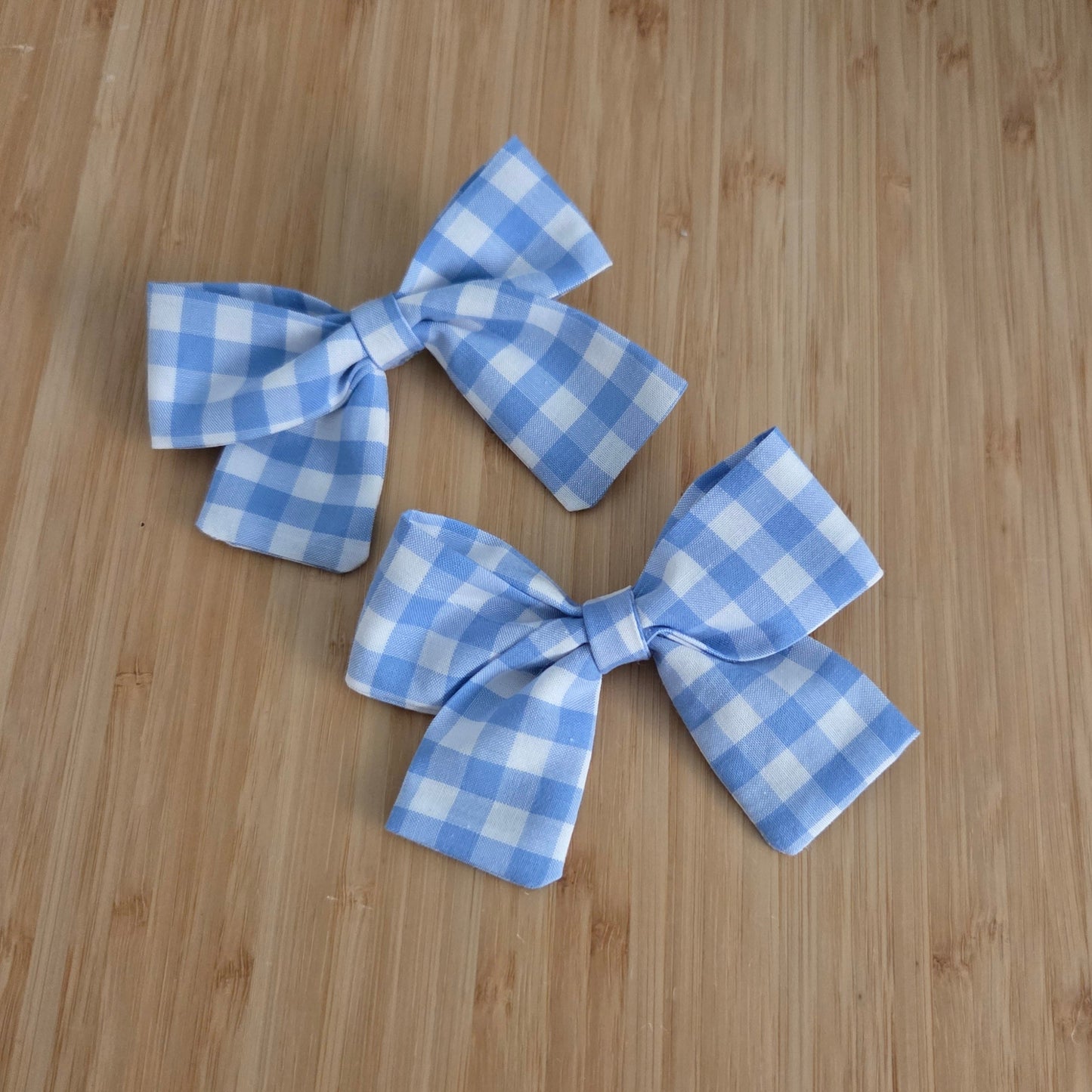 Blue Gingham Boutique Bow Set (2 Pack)