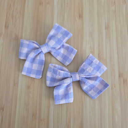 Purple Gingham Boutique Bow Set (2 Pack)