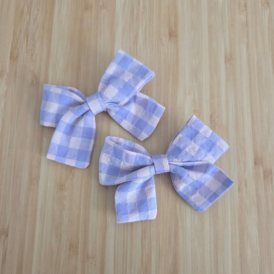 Purple Gingham Boutique Bow Set (2 Pack)
