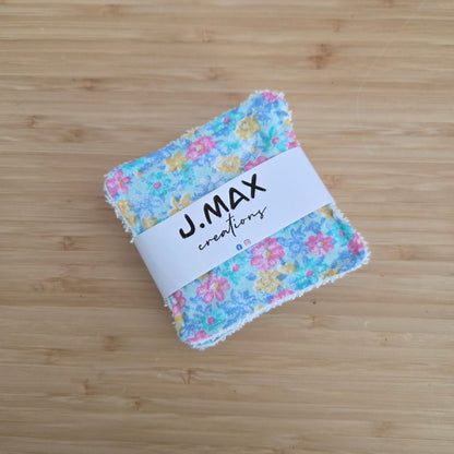 Blue Floral - Reusable Facial Wipes