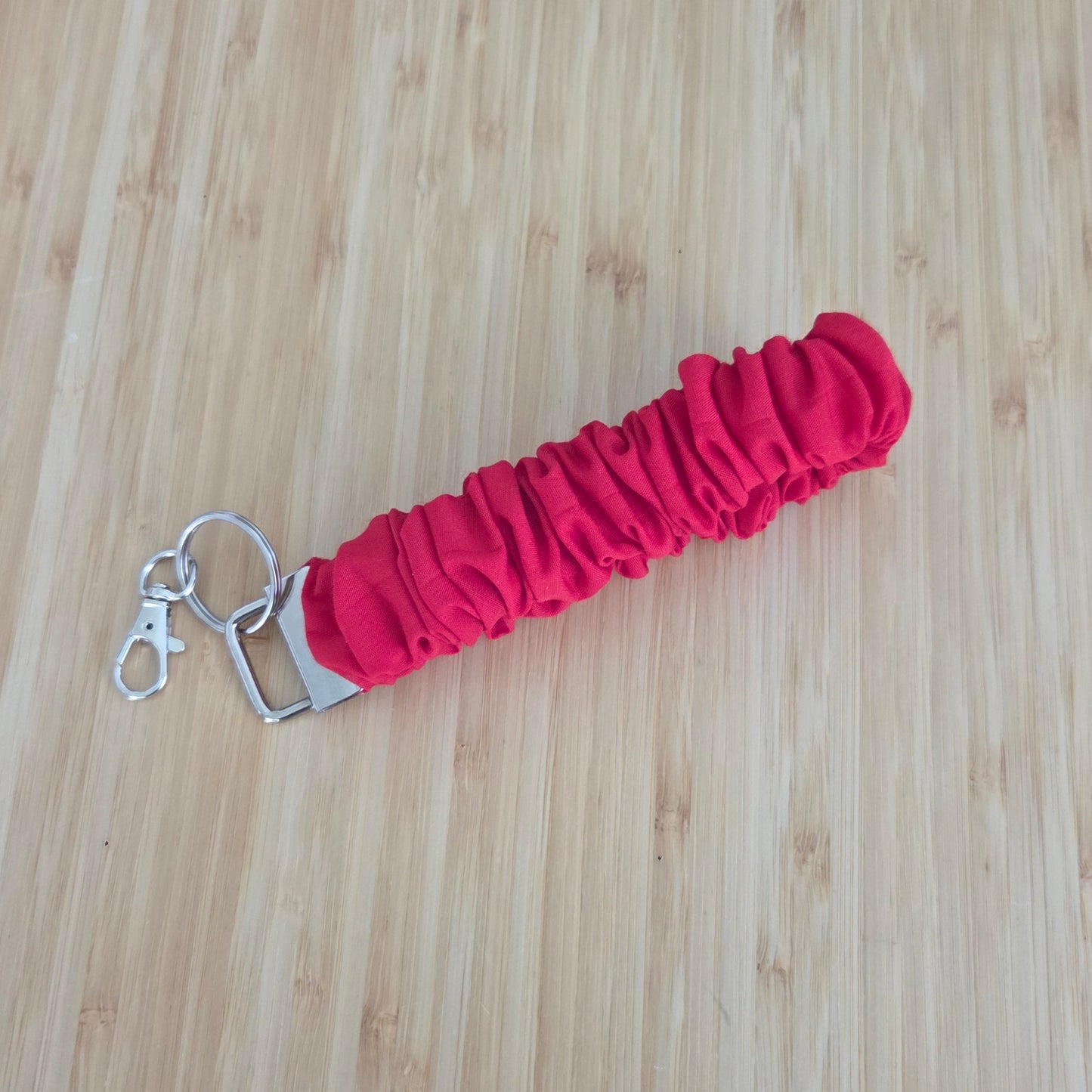 Red- Scrunchie Wristlet Keychain
