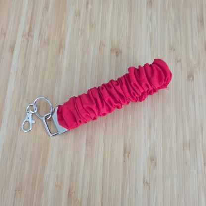 Red- Scrunchie Wristlet Keychain