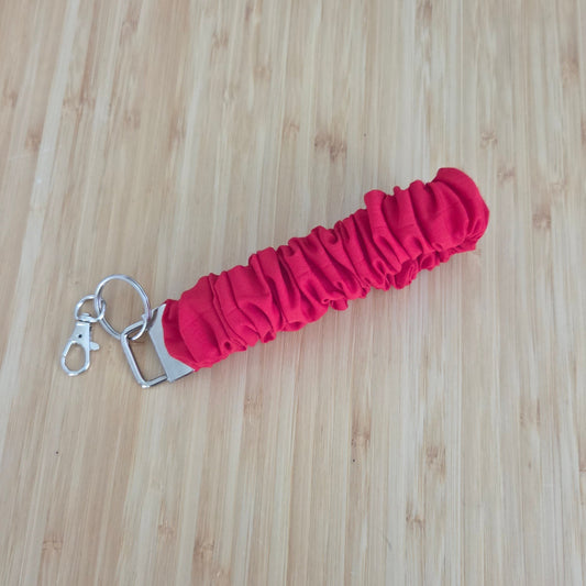 Red- Scrunchie Wristlet Keychain