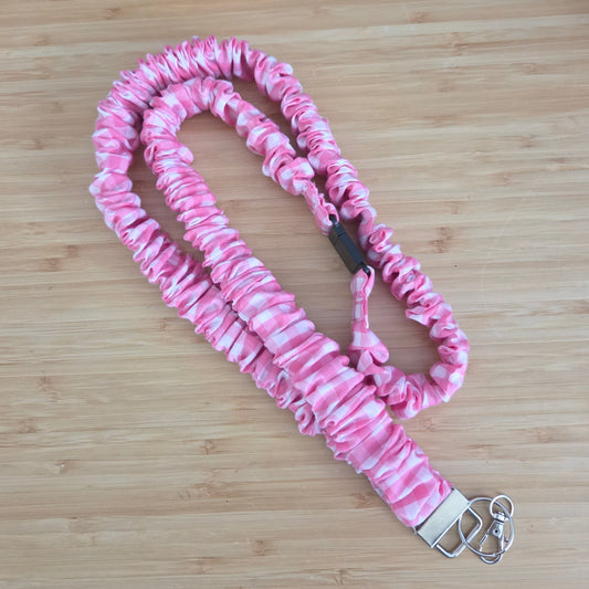 Pink Gingham - Scrunchie Lanyard