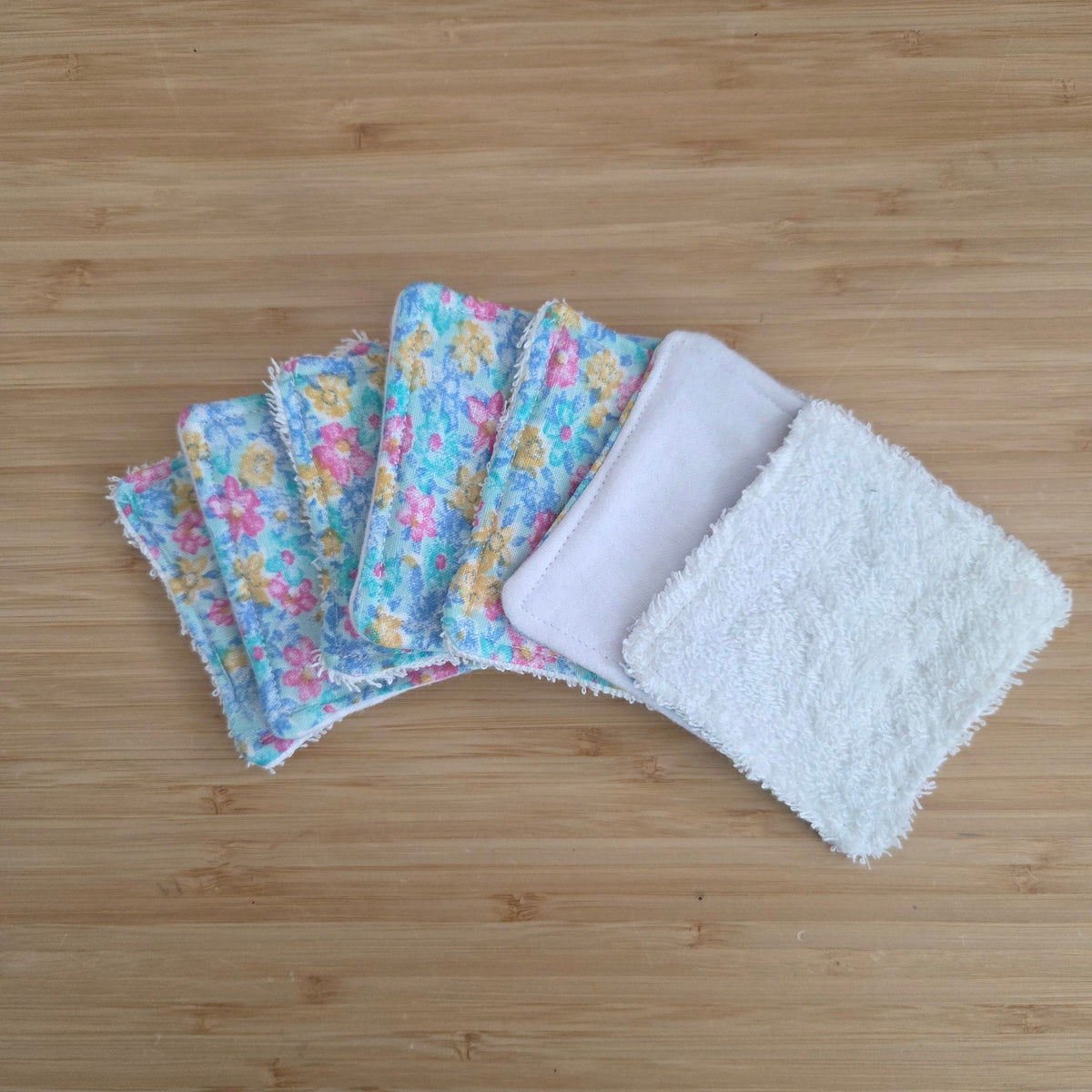 Blue Floral - Reusable Facial Wipes