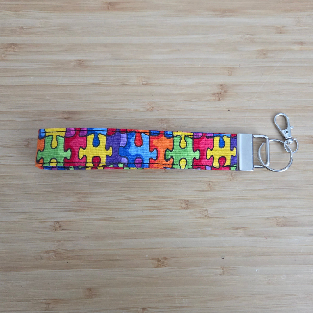 Wristlet Keychain - Rainbow Puzzle