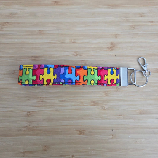 Wristlet Keychain - Rainbow Puzzle